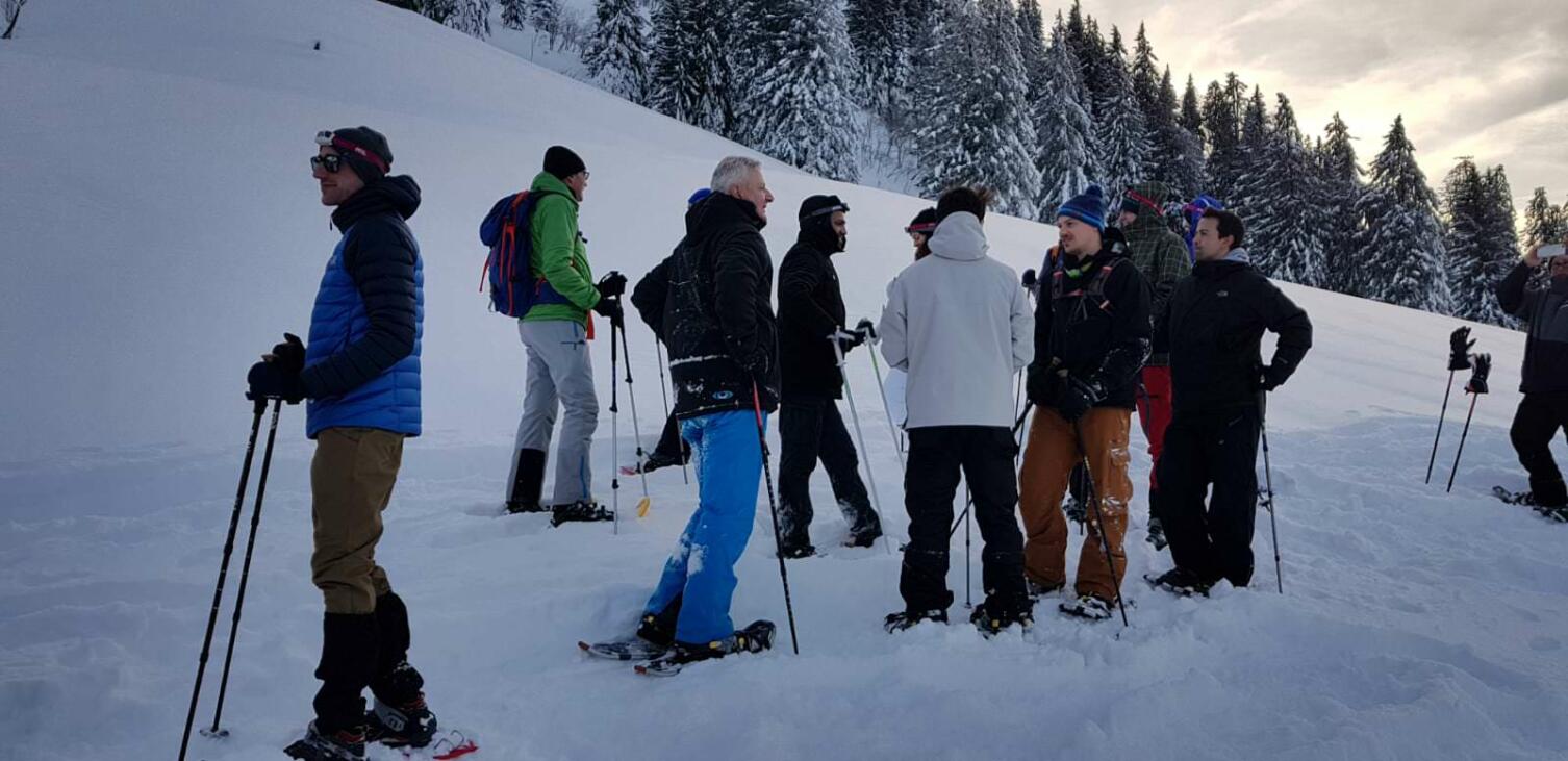 Weihnachtsevent, Winterausflug Schneeschuhtour mit Hüttengaudi