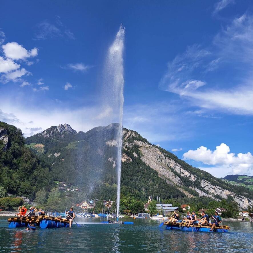 Raft Building at Walensee with Grill and Scooter Feast