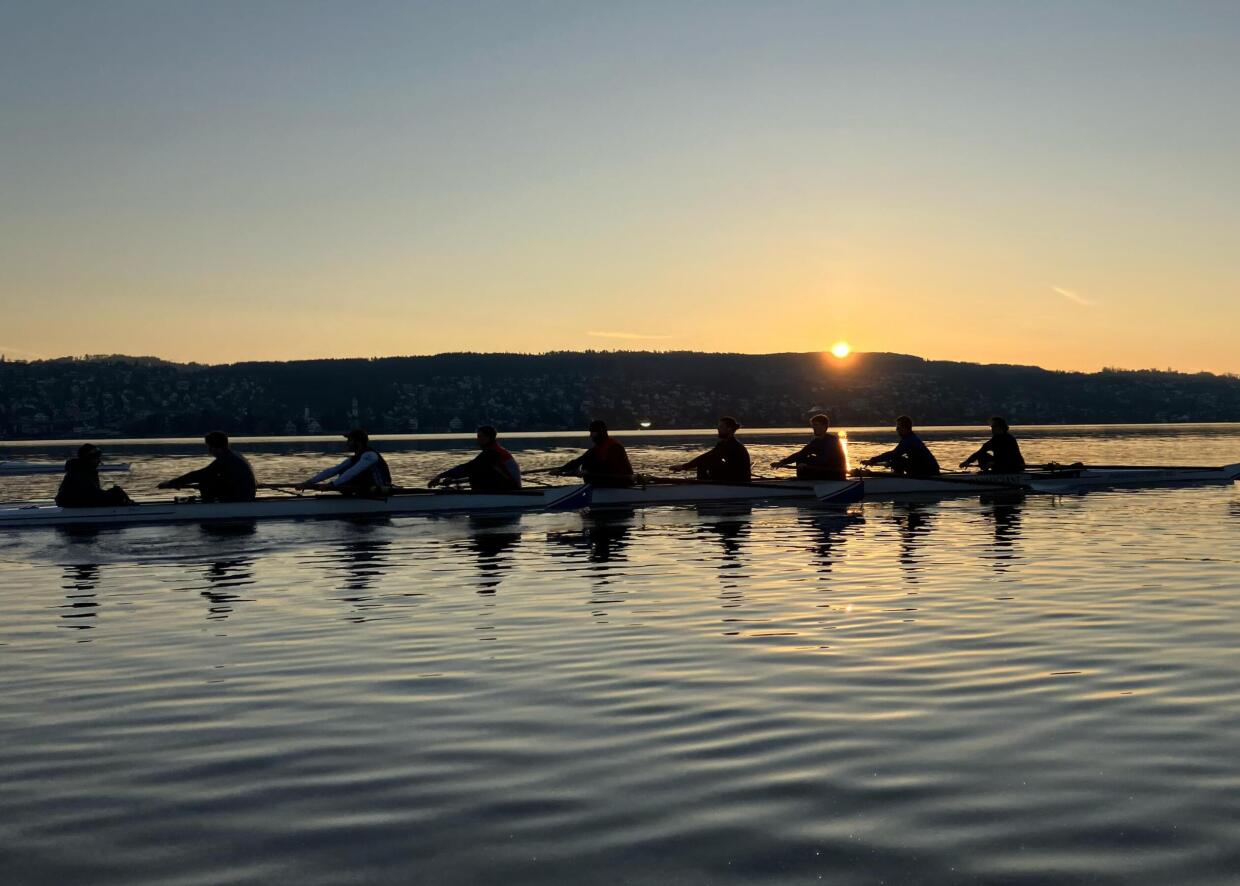 Rowing on Lake Zurich
